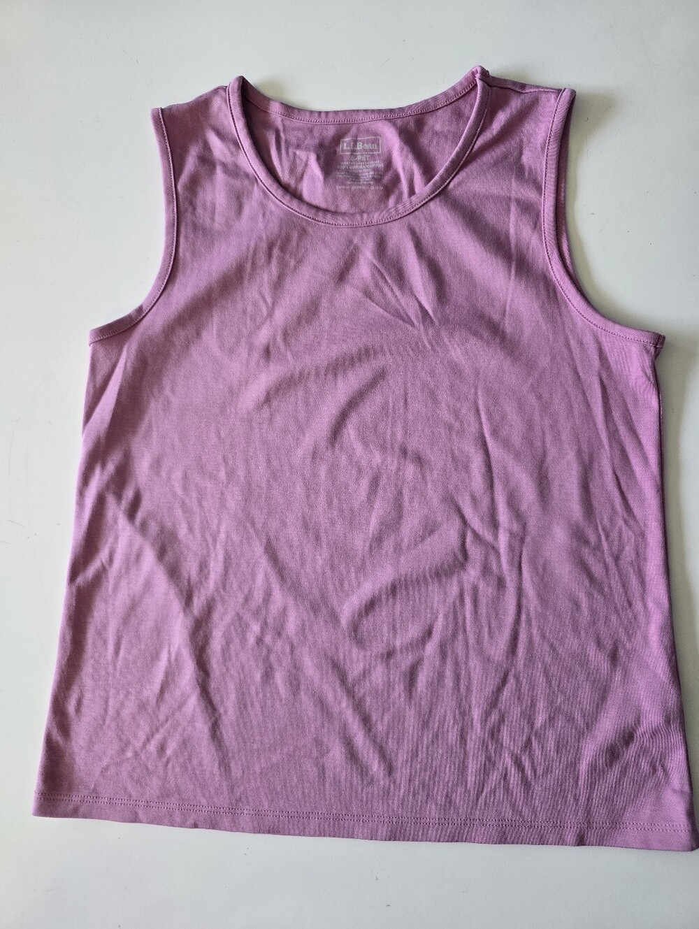 L.L. Bean Pima Cotton Tank Top Iced Orchid S PET Nwot